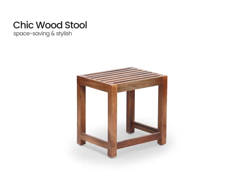 Nico Set of 2 Solid Wood Chairs and 2 Stools